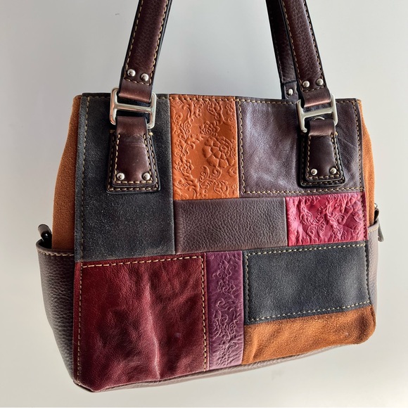 Fossil Patchwork Leather Tote Bag - Multicolor - Picture 5 of 13